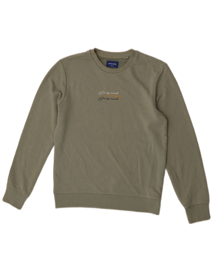 Jack & Jones Sweat-Shirt Graphique Homme Petit Kaki Polyester