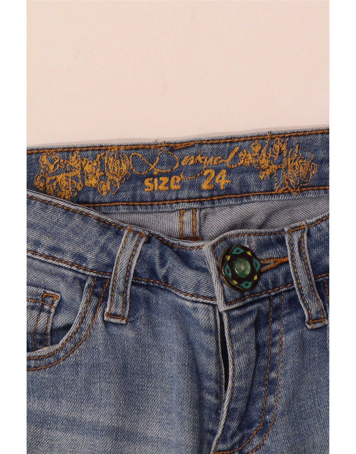 Desigual Femme Joggers Tapered Jeans W24 L27 Bleu Patchwork
