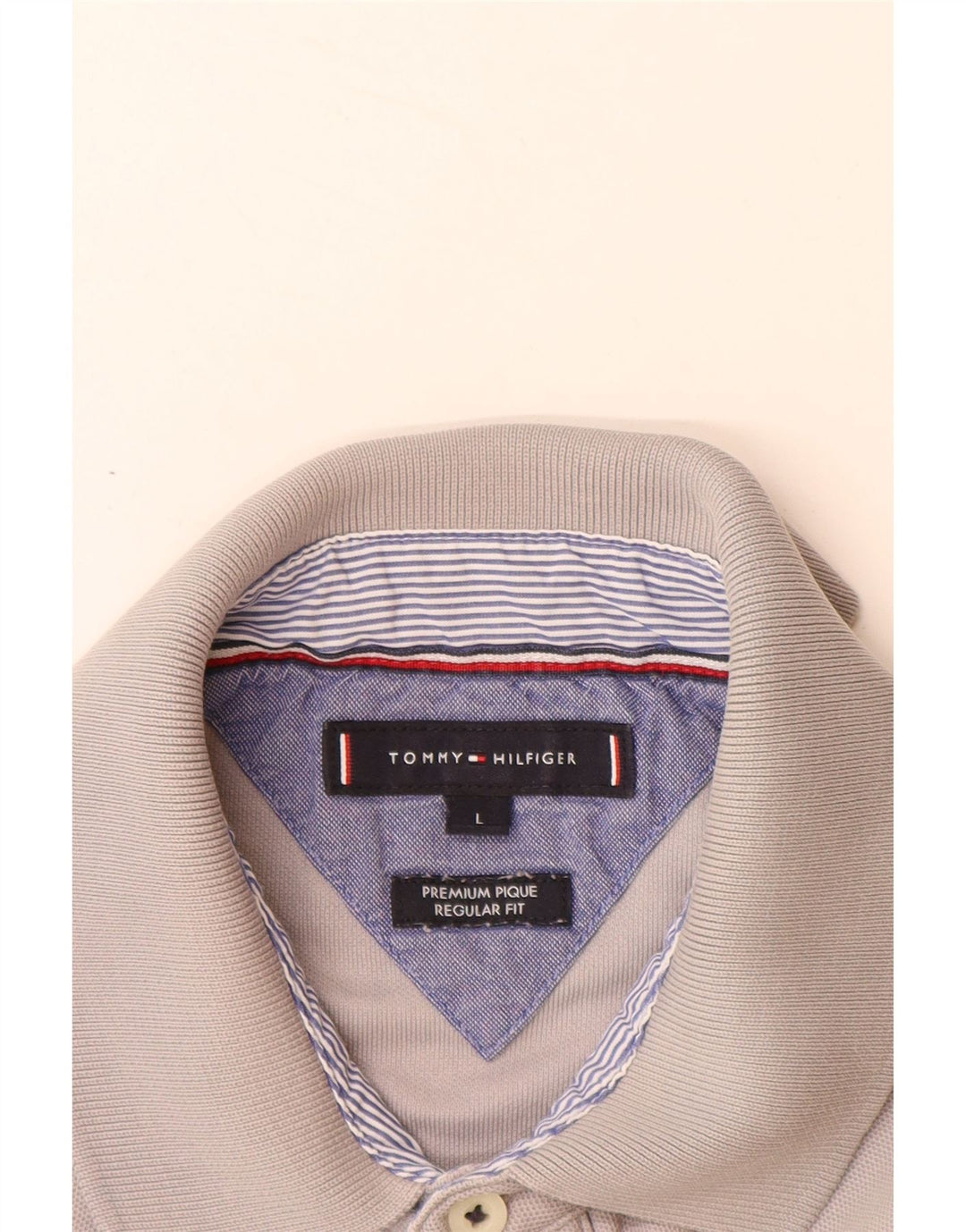 TOMMY HILFIGER Polo Regular Fit Homme Grand Gris Coton