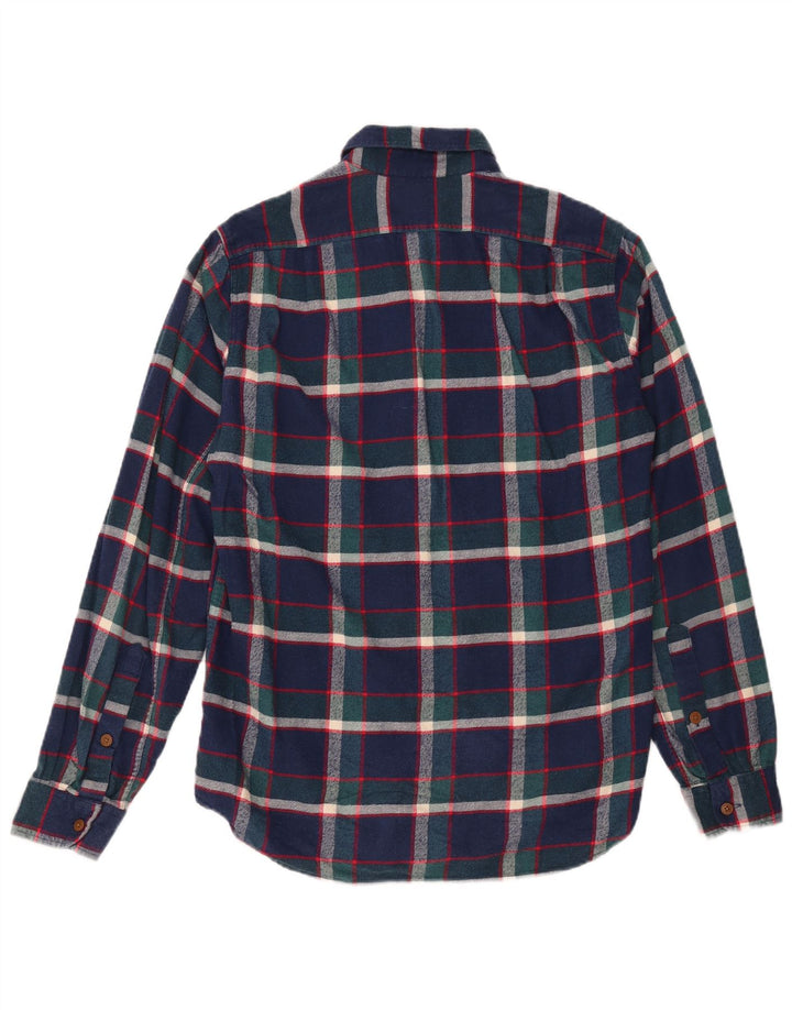 J. CREW Chemise Slim en Flanelle pour Homme Petit Carreau Bleu Marine en Coton