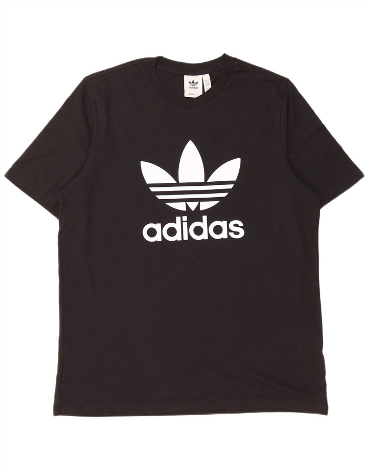 Adidas T-shirt graphique pour hommes, grand, en coton noir