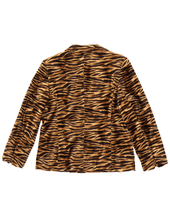 My Own Veste blazer à 4 boutons pour femme EU 42 Grand imprimé animal marron