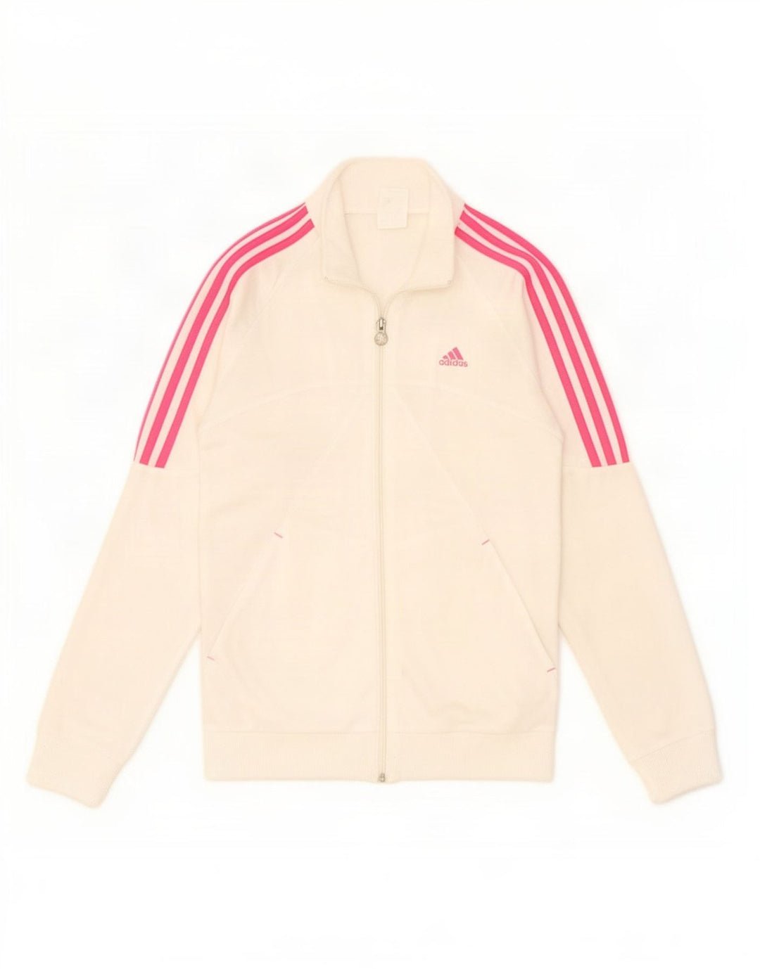 Adidas Veste de Survêtement Fille 14-15 Ans Blanc Cassé Polyester