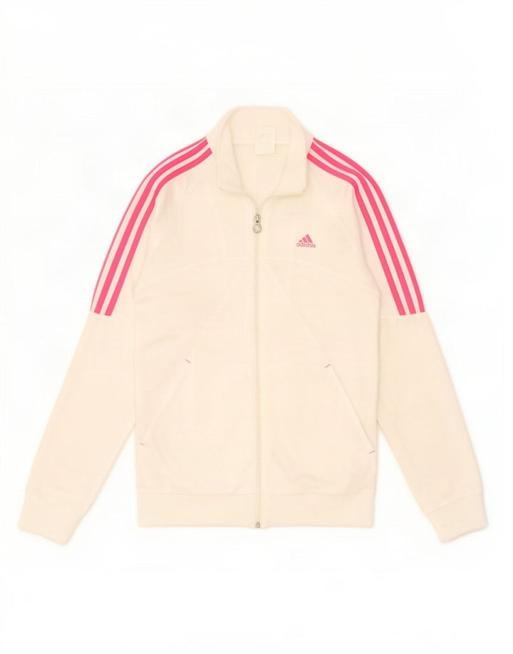 Adidas Veste de Survêtement Fille 14-15 Ans Blanc Cassé Polyester