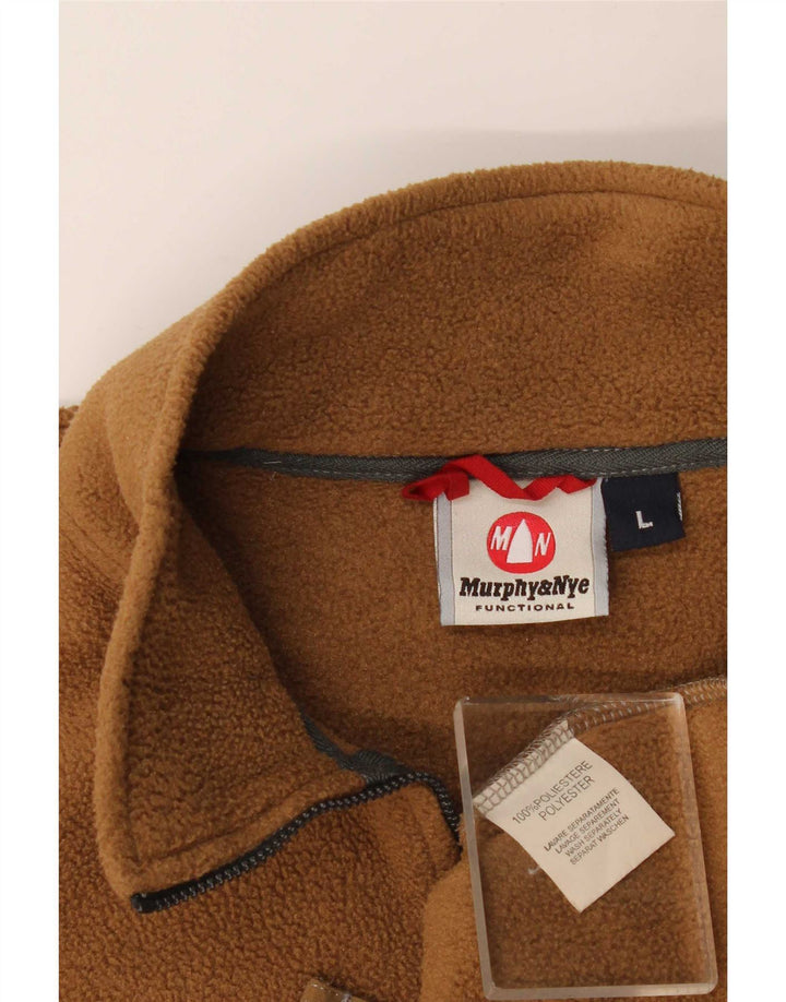 Murphy & Nye Pull polaire à col zippé pour homme Large Beige Polyester