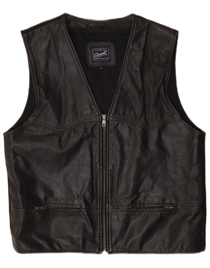 Conwell Gilet en cuir pour femme UK 16 Grand cuir noir