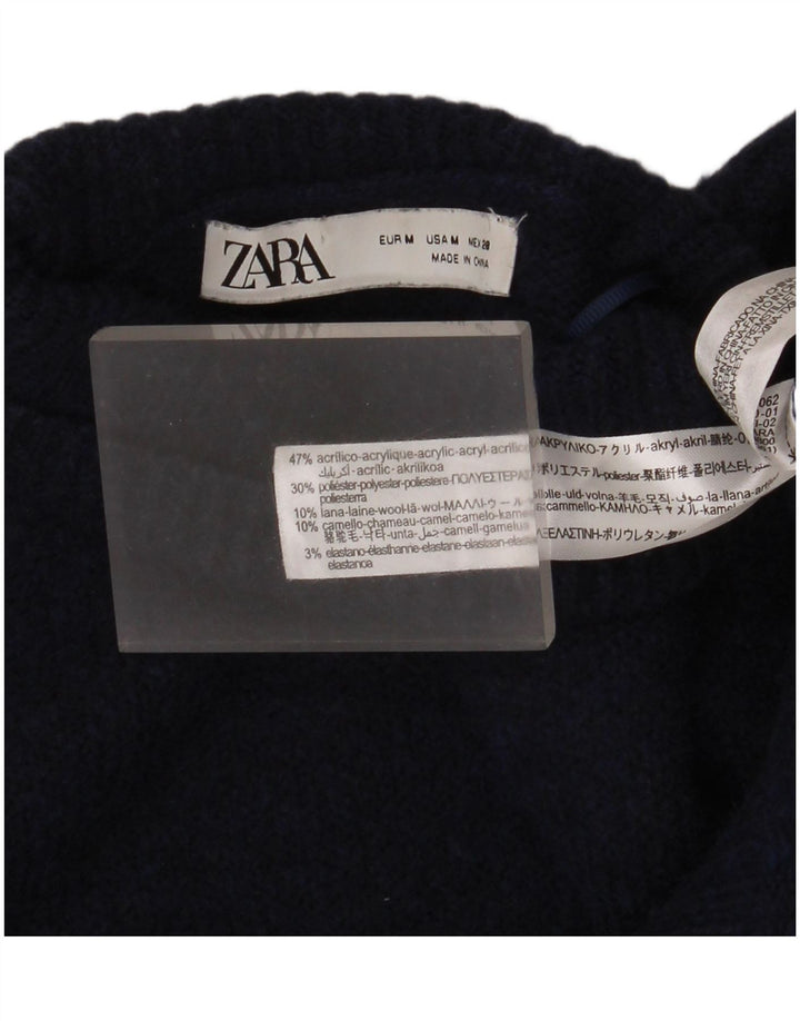 Zara Pull à col roulé pour femme Bleu marine moyen UK 12