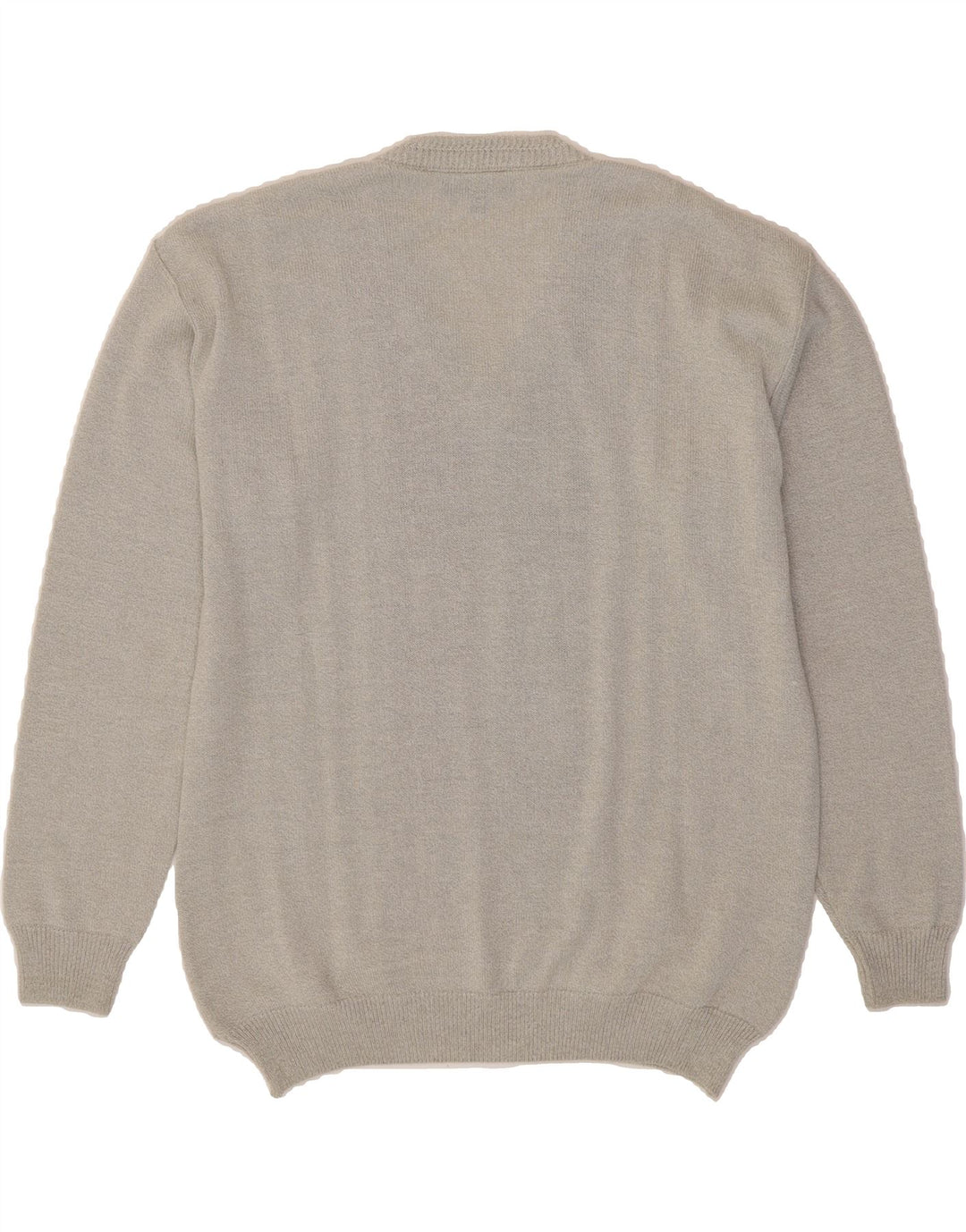 GREENFIELD Mens V-Neck Jumper Sweater IT 52 Large Grey Geometric Vintage Greenfield and Second-Hand Greenfield from Messina Hembry 