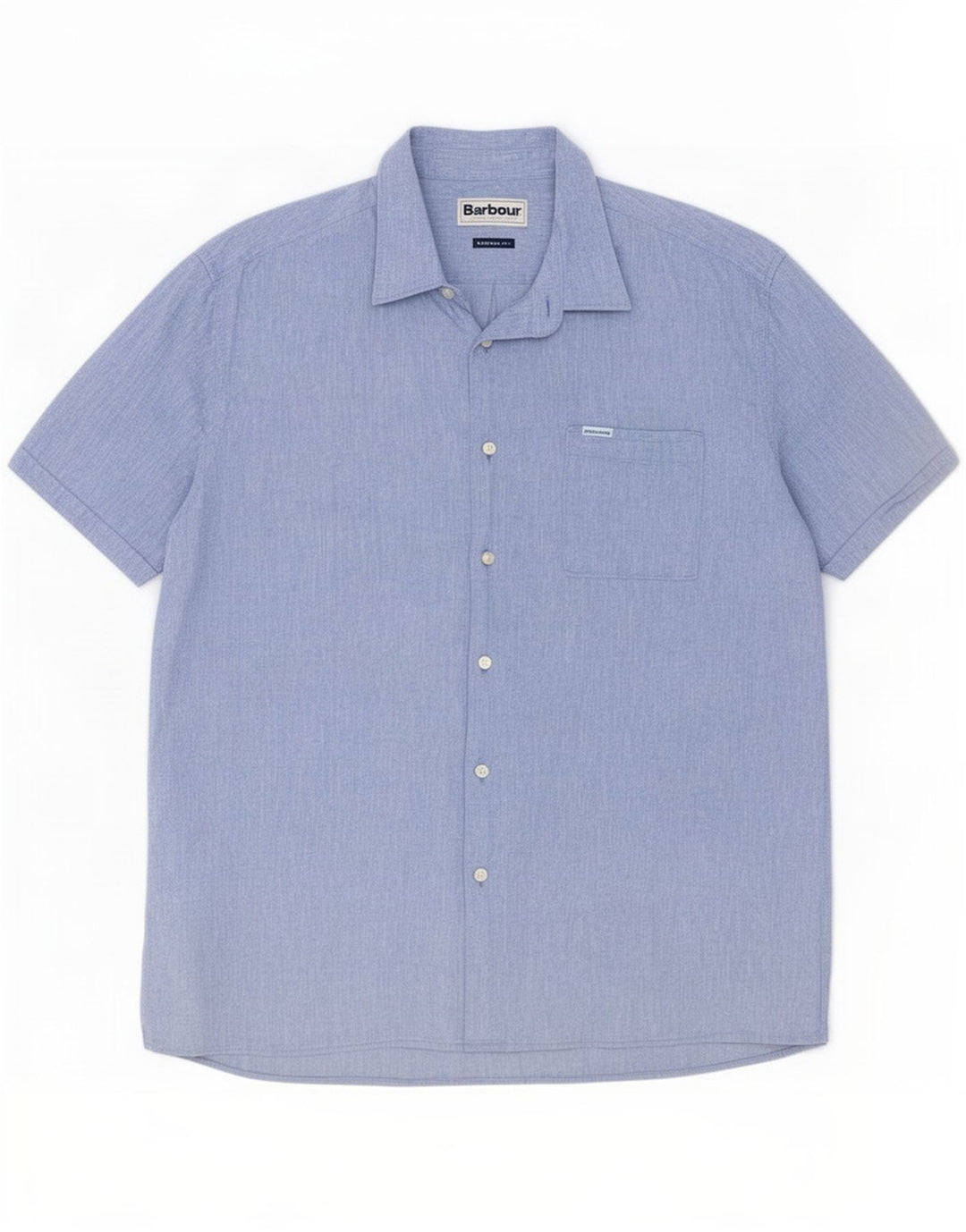 Barbour Chemise à manches courtes pour hommes, coupe régulière, grand lin bleu