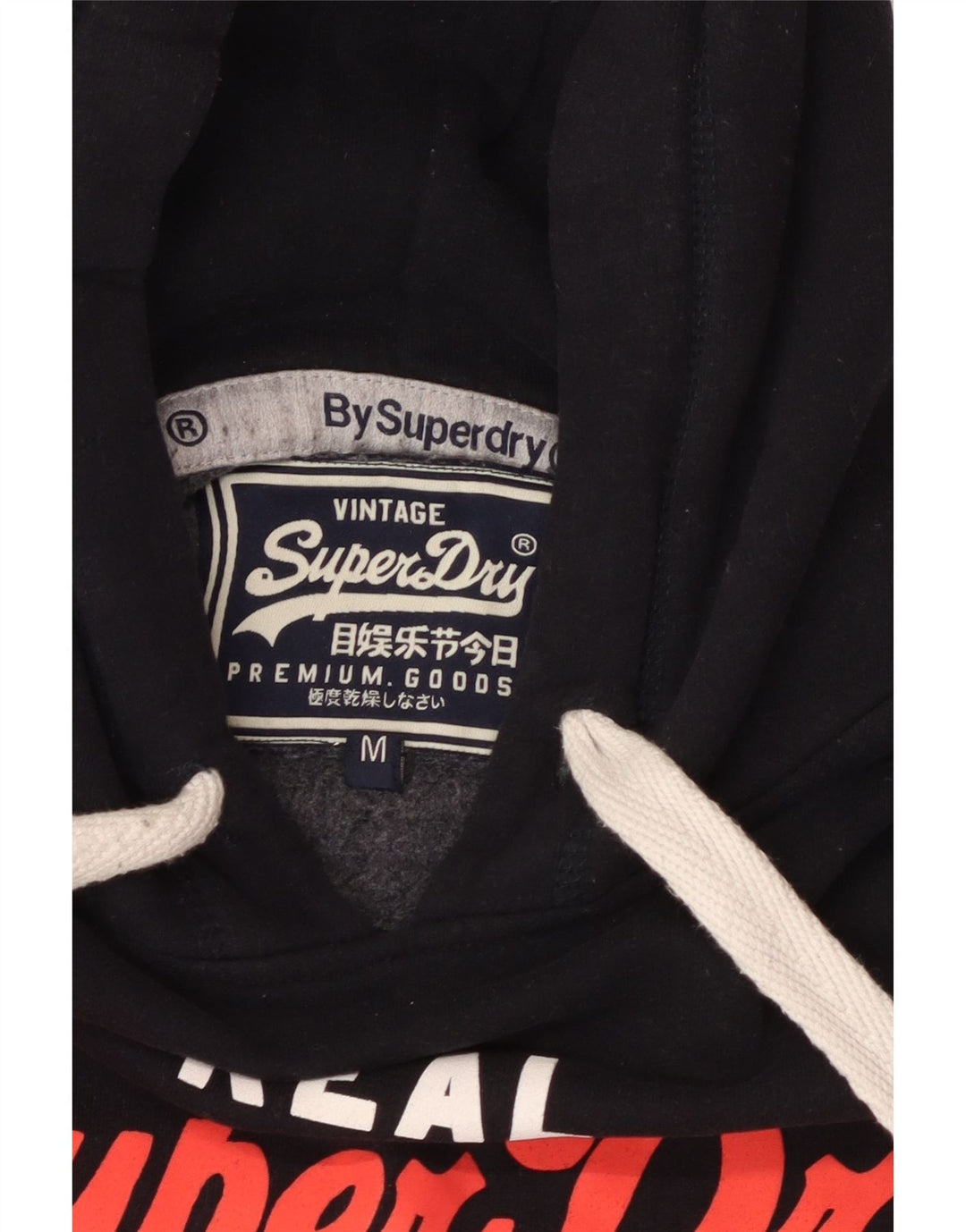 SUPERDRY Pull à Capuche Graphique Homme Noir Moyen Coton