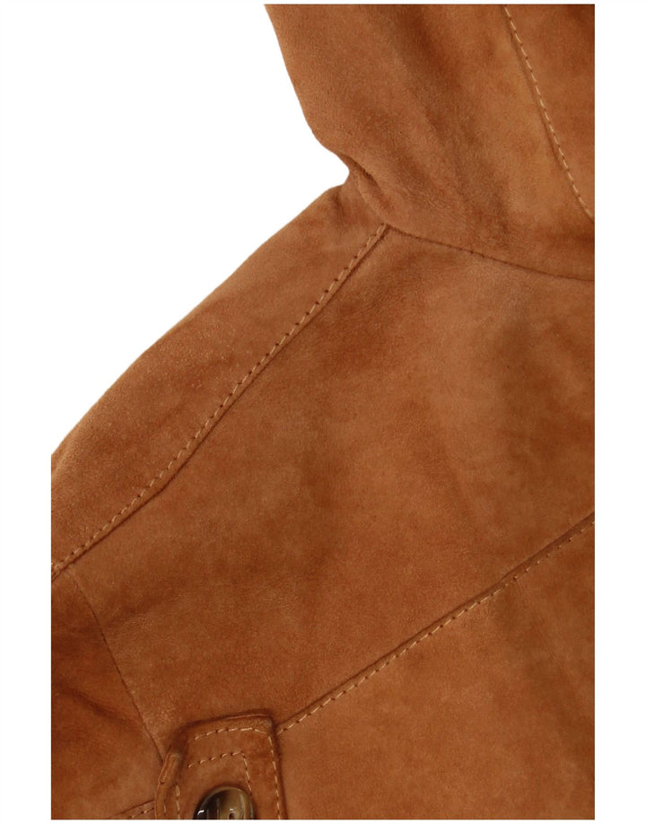 VINTAGE Veste blazer en daim à 3 boutons pour femme IT 42 Marron moyen