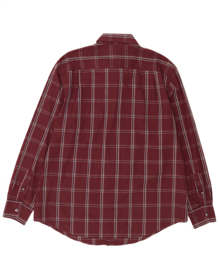 Dockers Chemise Homme Taille 16 16 1/2 Grand Coton à Carreaux Rouge