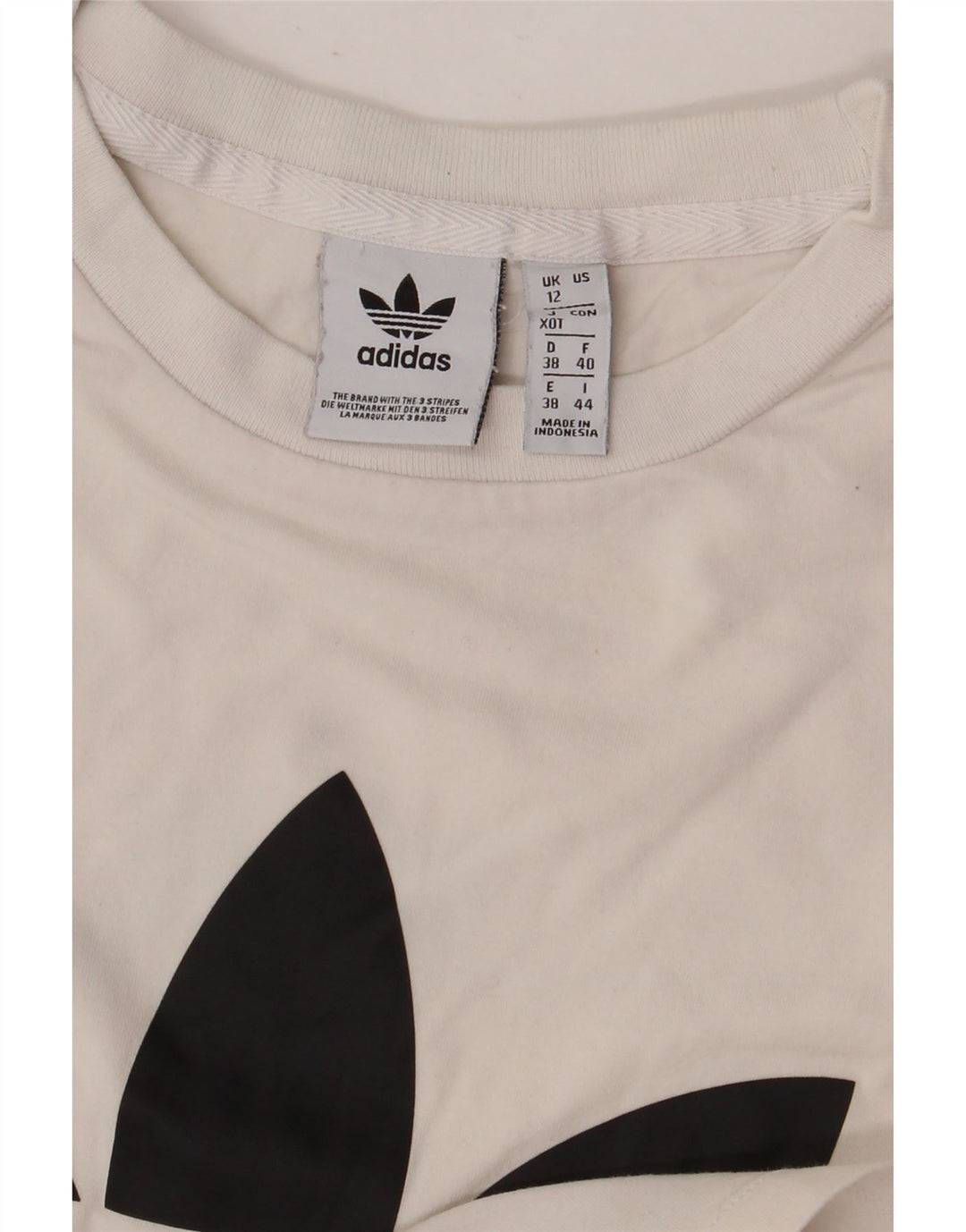 Adidas T-shirt graphique pour femme UK 12 Blanc moyen