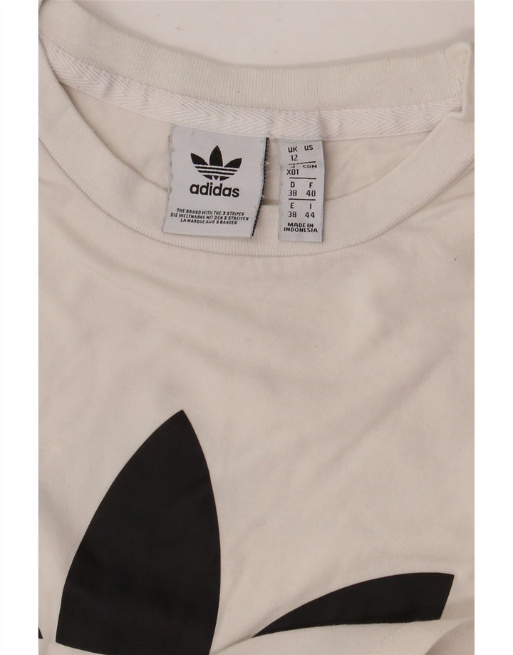 Adidas T-shirt graphique pour femme UK 12 Blanc moyen