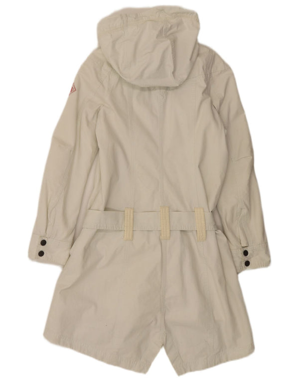 Diesel Parka à capuche pour femme UK 10 Small Blanc Polyamide