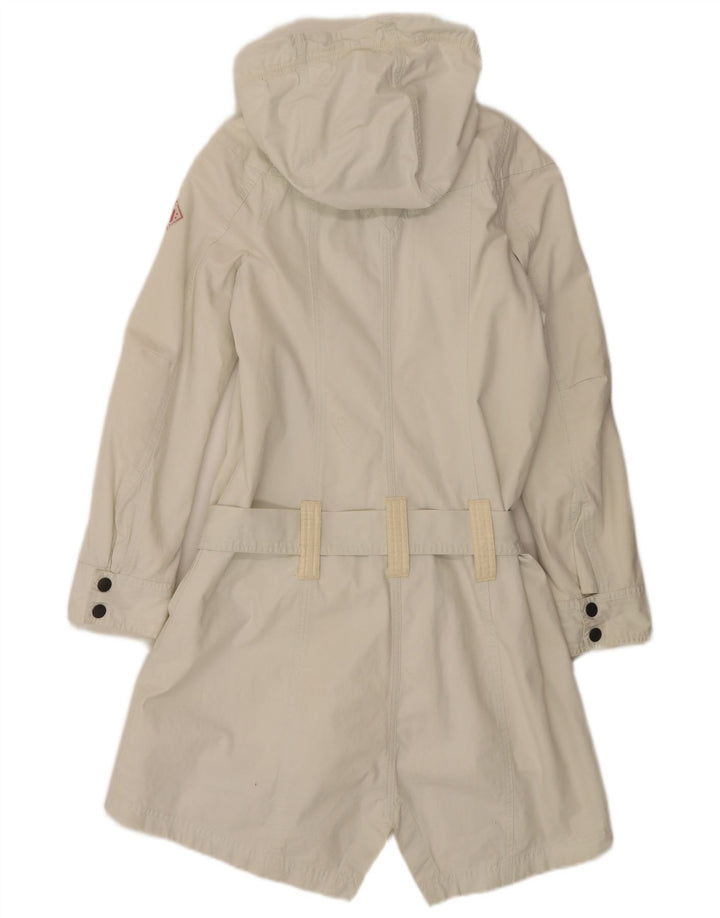 Diesel Parka à capuche pour femme UK 10 Small Blanc Polyamide