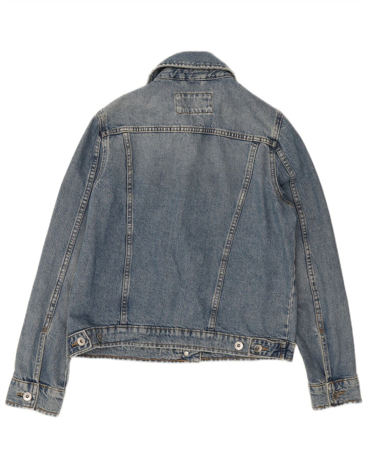 Marks & Spencer Veste en jean pour femme UK 10 Petit coton bleu