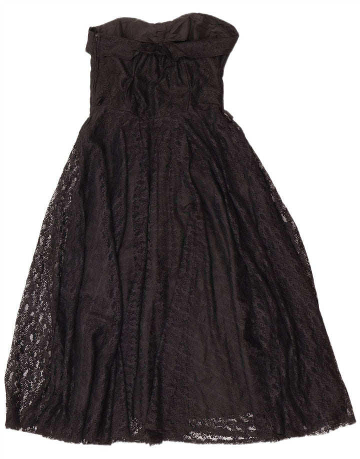 robe bustier femme vintage UK 14 Grand polyamide floral noir