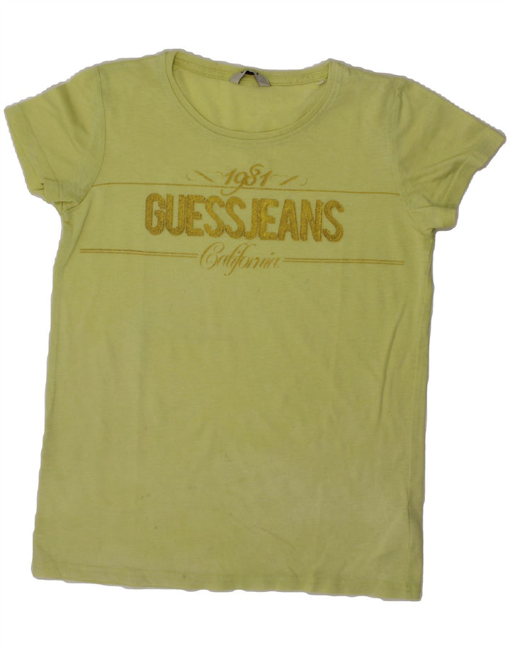 GUESS Boys Graphic T-Shirt Top 9-10 Years Green Vintage Guess and Second-Hand Guess from Messina Hembry 