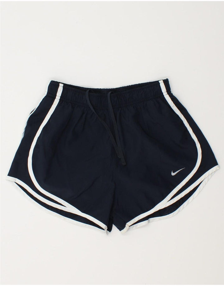 NIKE Short de sport Dri Fit pour femme UK 10 Small Bleu marine Polyester