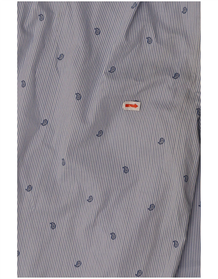 TOMMY HILFIGER Chemise stretch homme taille 15 1/2 bleu moyen à fines rayures