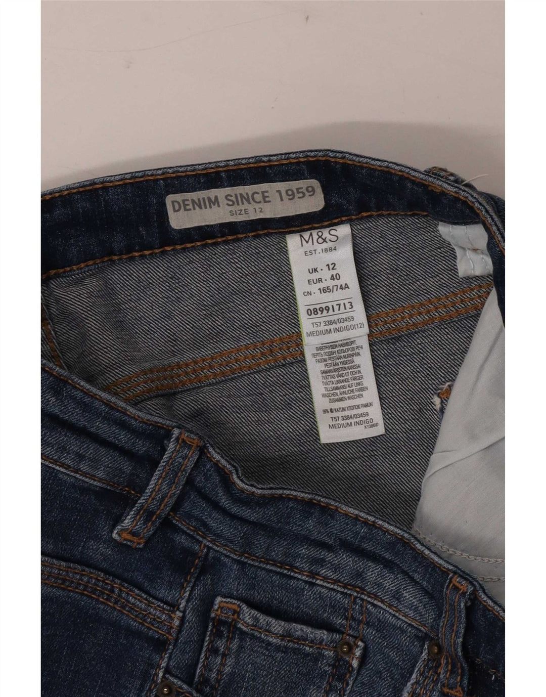 Marks & Spencer Short en jean pour femme UK 12 Medium W30 Bleu Coton