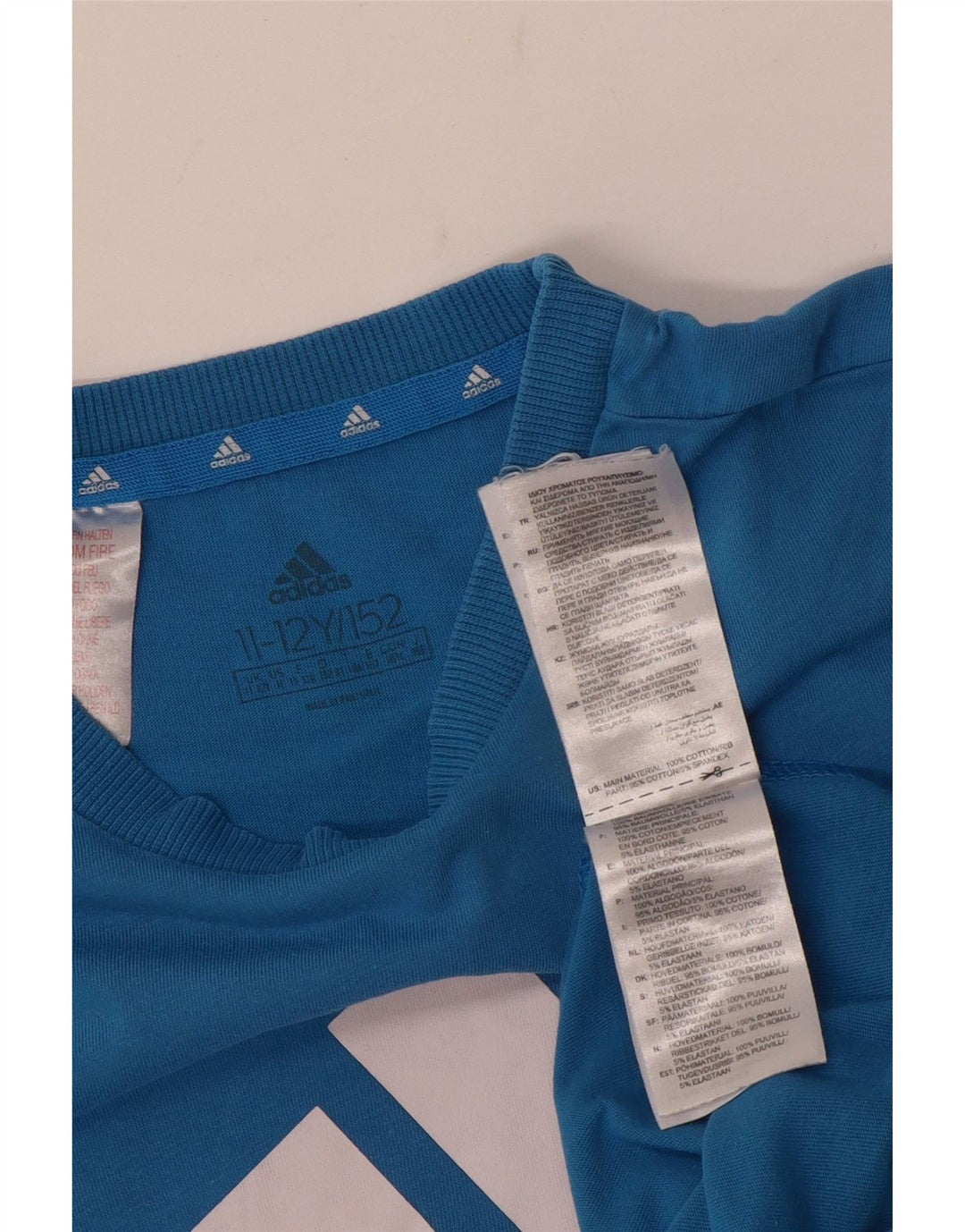 Adidas T-Shirt Graphique Garçon 11-12 ans Bleu Coton