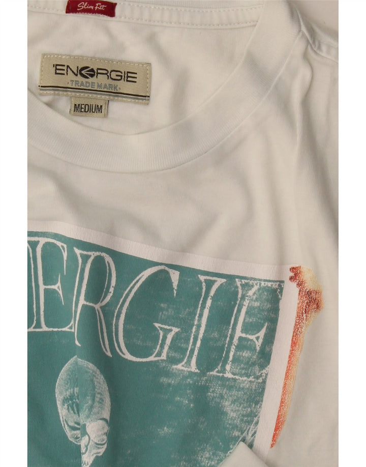 ENERGIE T-Shirt Graphique Homme Blanc Moyen