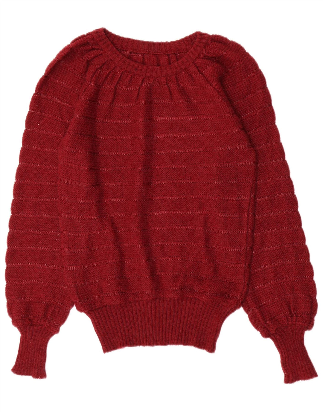 VINTAGE Pull col bateau femme UK 12 Marron moyen