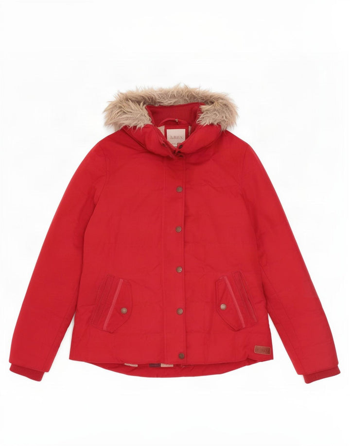 Fat Face Veste matelassée à capuche pour femme UK 12 Rouge moyen Polyester