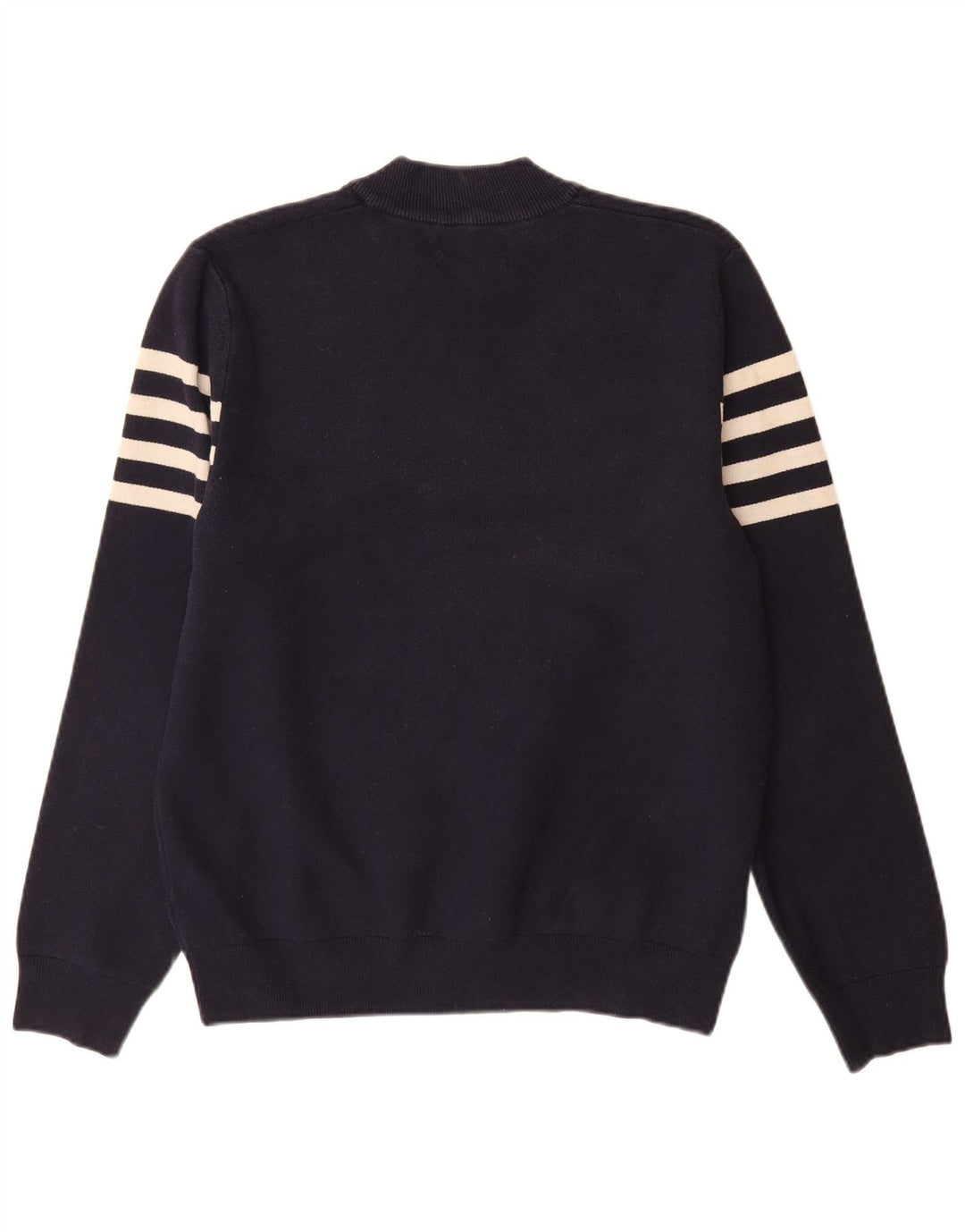 Marks & Spencer Pull à col zippé pour homme Large Bleu marine rayé