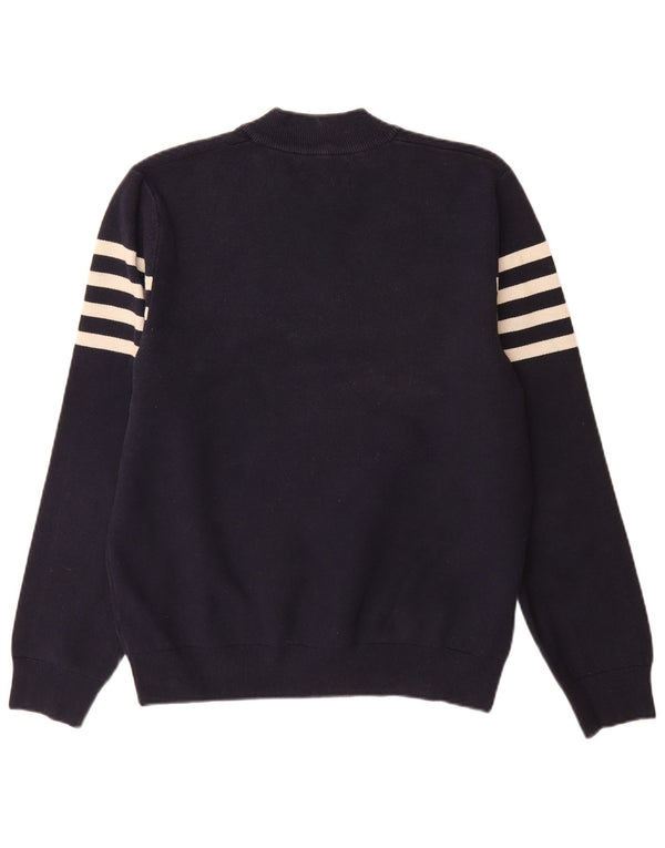 Marks & Spencer Pull à col zippé pour homme Large Bleu marine rayé