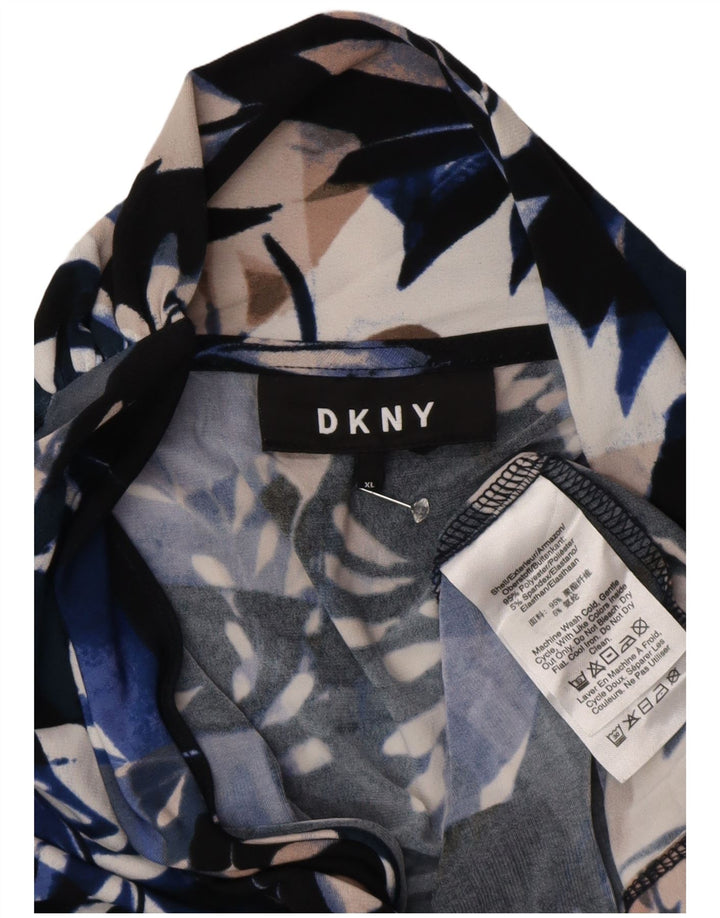 DKNY Femme Chemisier Top UK 18 XL Multicolore Floral Polyester