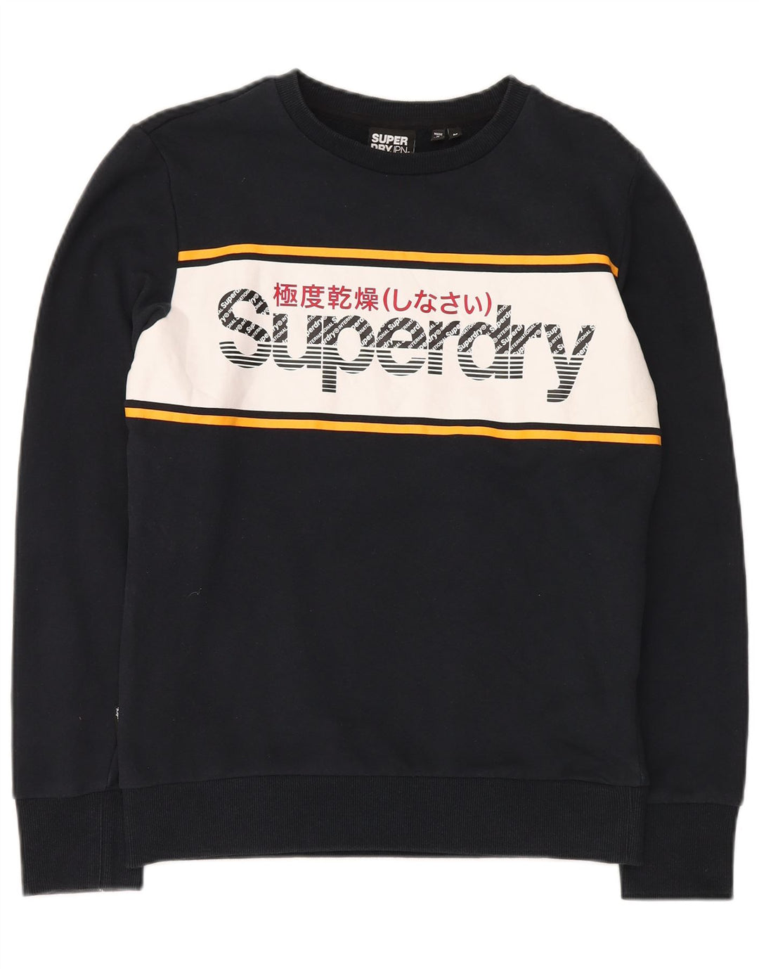 Superdry Sweat-Shirt Graphique en Coton Colorblock Noir Moyen Homme