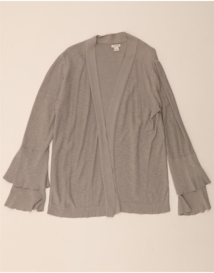 J. CREW Womens Open Cardigan Sweater UK 16 Large Grey Cotton Vintage J. Crew and Second-Hand J. Crew from Messina Hembry 