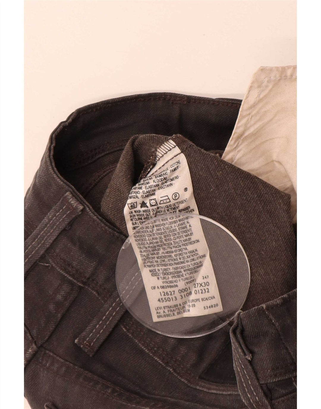 Levi's Jean Droit Femme W27 L30 Gris Coton