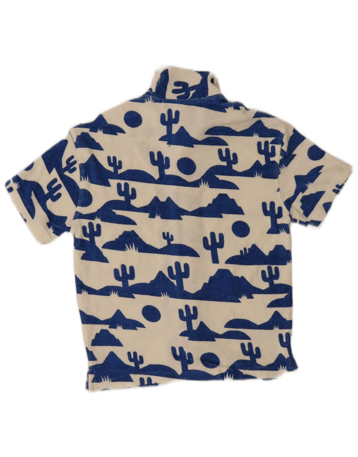 John Lewis Chemise à manches courtes pour garçon à motif abstrait 7-8 ans en coton blanc