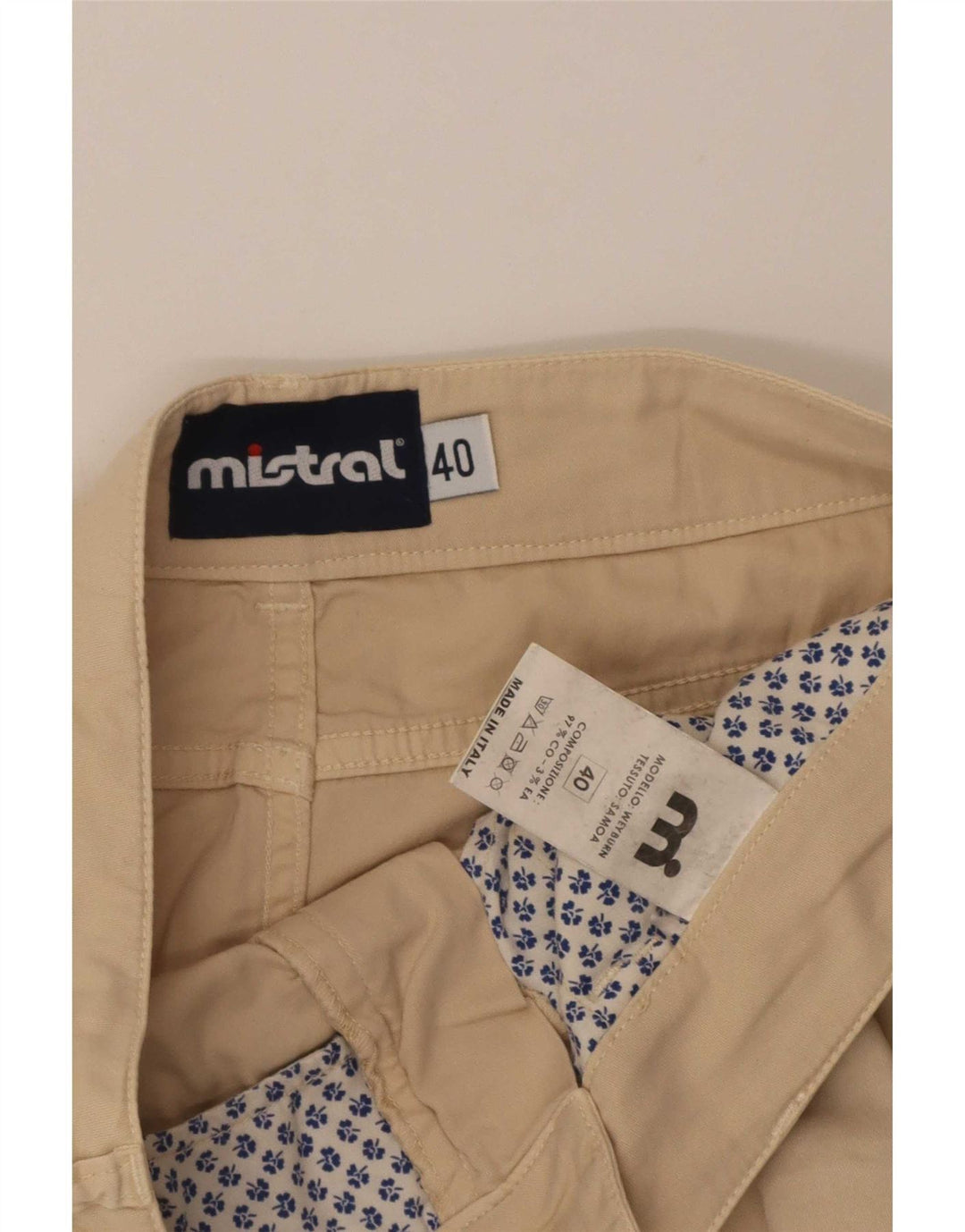 Mistral Femme Mini Jupe IT 40 Small W32 Beige Coton