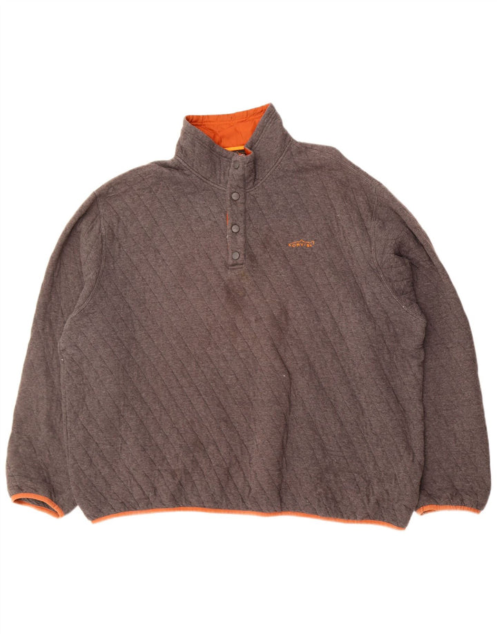 Orvis Sweat-shirt à col boutonné pour homme 2XL Gris Coton