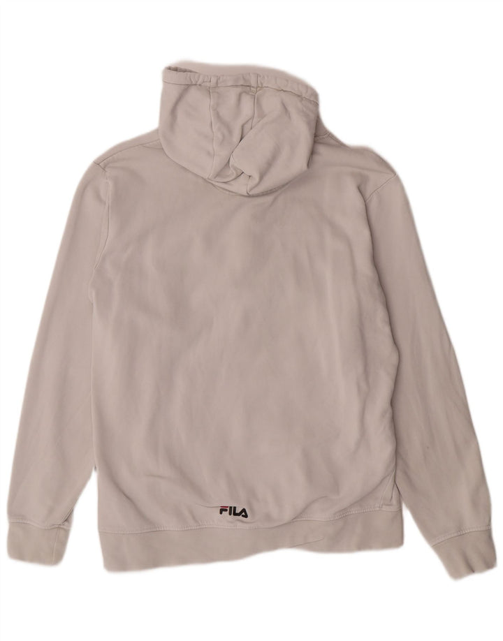 FILA Pull à capuche graphique XL homme blanc coton