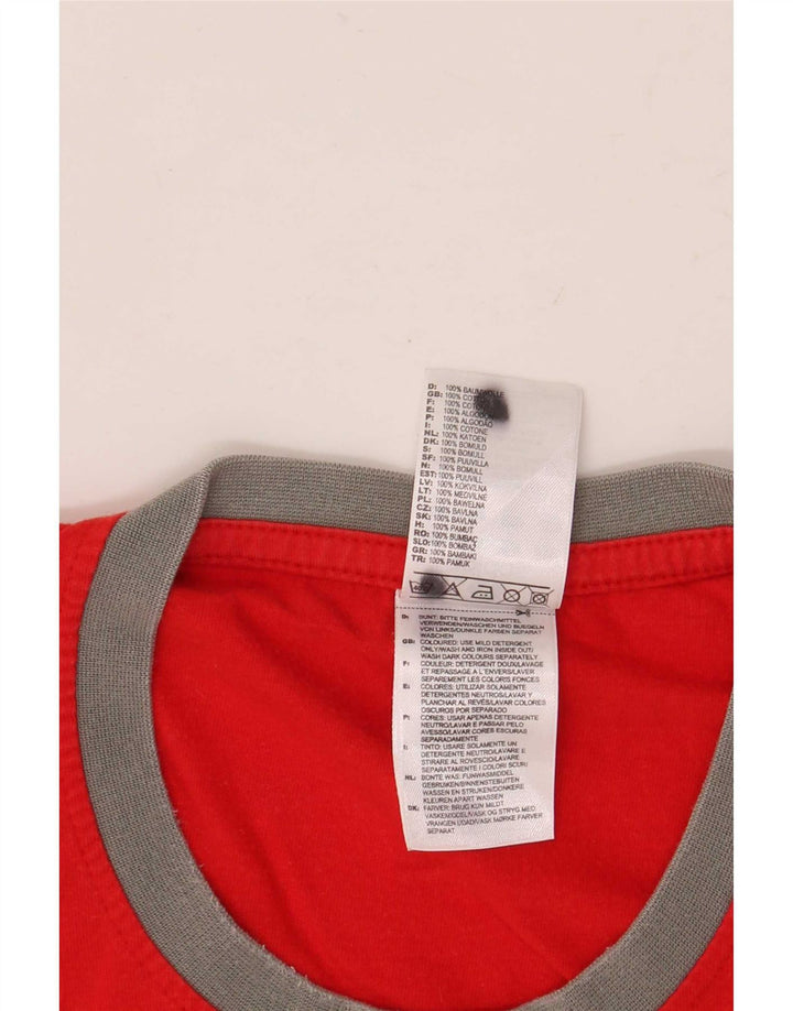 Adidas T-Shirt Graphique Homme Rouge Moyen Coton