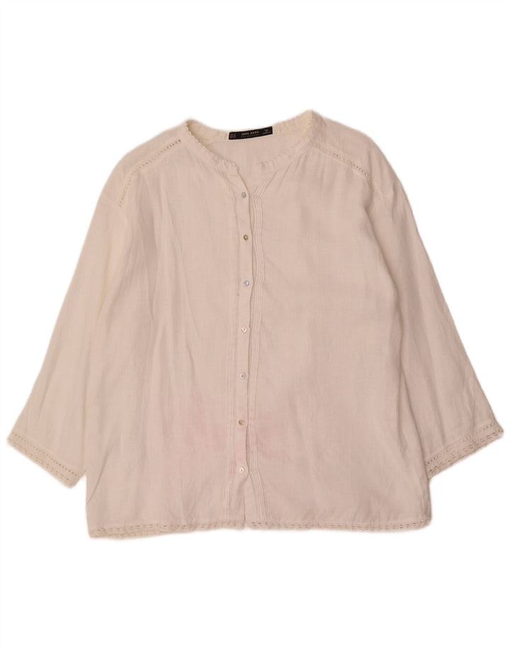 Zara Chemisier Femme UK 18 XL Blanc