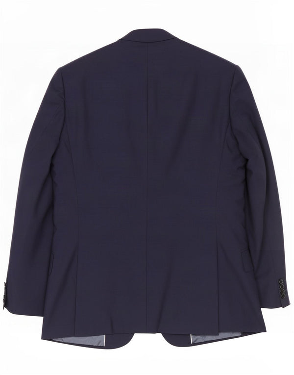 Reiss Mens 1 Button Blazer Jacket UK 38 Medium Navy Blue Wool