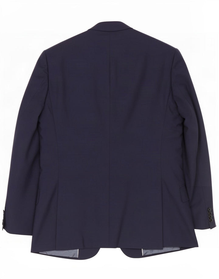 Reiss Veste Blazer 1 Bouton Homme UK 38 Laine Bleu Marine Moyen