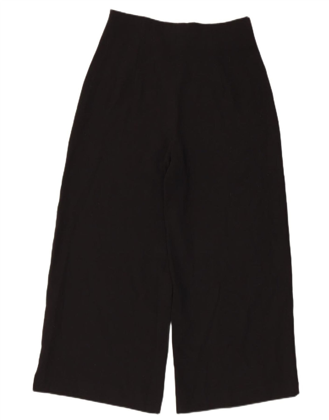 Zara Pantalon court à jambe large pour femme Medium W30 L24 Noir Polyester