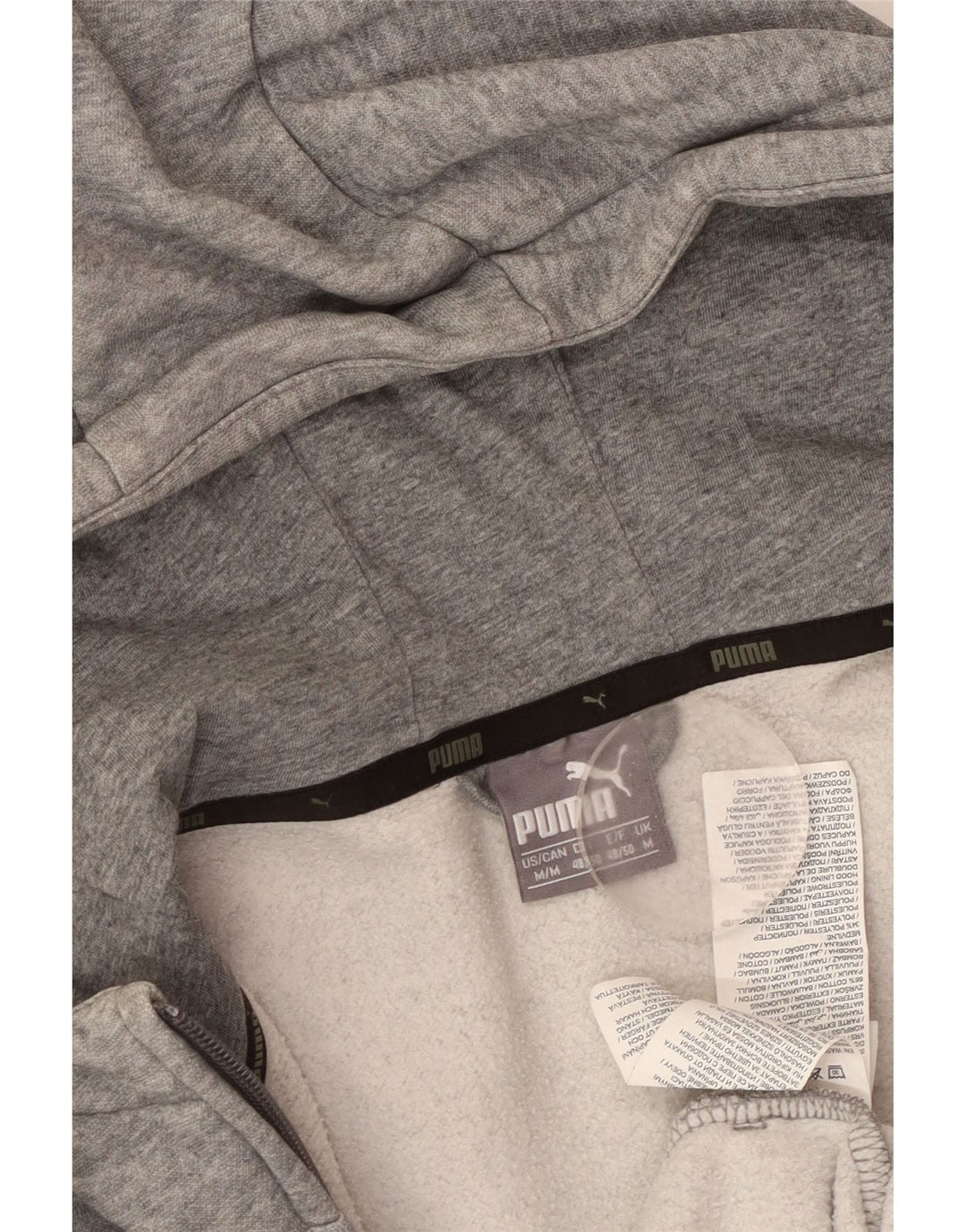 PUMA Sweat à Capuche Graphique Zippé Homme Gris Moyen Moucheté Coton