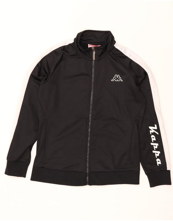 Kappa Veste de survêtement graphique pour femme UK 16 Large Noir Colourblock