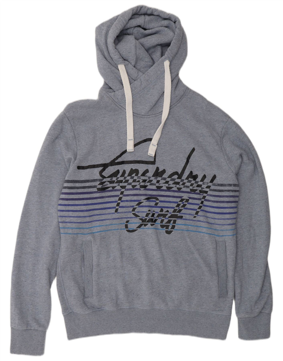 SUPERDRY Pull à capuche graphique pour homme 2XL Bleu Coton