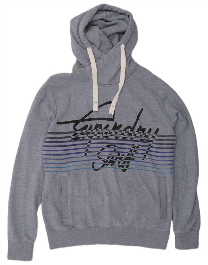 SUPERDRY Pull à capuche graphique pour homme 2XL Bleu Coton