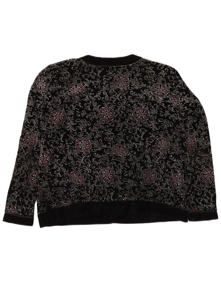 YESSICA Veste blazer surdimensionnée à 6 boutons pour femme EU 46 XL Noir Floral